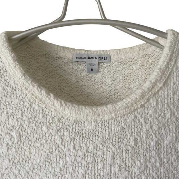 James Perse Standard White Cotton Dress Round Neck Short Sleeve Mid Thigh Size 0 - Picture 2 of 4